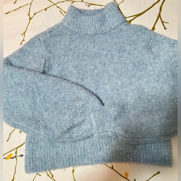 Arizona Jean Co Blue Mohair Wool Cropped Pullover Sweater - Picture 2 of 8